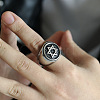 Star of David Pattern 304 Stainless Steel Finger Rings for Men FS-WGD55C6-11-1