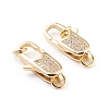 Brass Micro Pave Clear Cubic Zirconia Lobster Claw Clasps ZIRC-I043-31A-G-2