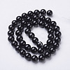 Natural Dyed & Heated Black Onyx Round Beads Strands X-GSR8mmC097-3