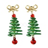 Christmas Aluminum Glass Dangle Stud Earrings EJEW-JE06581-3