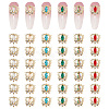 36Pcs 6 Colors Alloy Rhinestone Cabochons MRMJ-CP0001-08-1