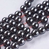 Non-magnetic Synthetic Hematite Bead Strands G-R193-19-4mm-1