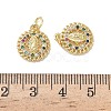 Holy Virgin Theme Brass Cubic Zirconia Charms KK-L253-32G-01-3
