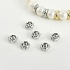Brass Micro Pave Clear Cubic Zirconia Spacer Beads LS-KK-K371-31P-2