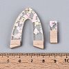 20Pcs 10 Styles Transparent Resin & Ash Wood Pendants RESI-N053-17-3