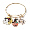 Halloween Theme Adjustable Stainless Steel Bangles BJEW-JB10786-1
