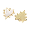 Brass Pave Natural White Shell Pendants KK-S526-65G-2