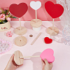 Pine Wood Heart Figurine WOCR-WH0004-028-3