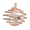 Cube Iron Resin Rhinestone Wire Pendants IFIN-I021-07KCG-1