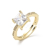 Brass & Clear Cubic Zirconia Finger Rings CU-CBA7E55-09G-4