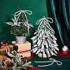 Christmas Glass Rhinestone Synthetic Rubber Bowknot Party Decoration HJEW-NB00231-4