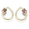 Brass Micro Pave Cubic Zirconia Screw Carabiner Lock Charms KK-R136-069B-NF-2