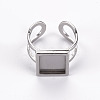 Non-Tarnish 201 Stainless Steel Cuff Pad Ring Settings X-STAS-S080-041A-P-2