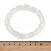 Column Natural Quartz Crystal Rock Crystal Beads Stretch Bracelets for Women Men BJEW-A148-01A-27-5