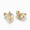 Brass Micro Pave Clear Cubic Zirconia Peg Bails Charms KK-R117-010-NF-2