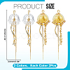 4Pcs 2 Colors Brass & Glass Pendants PALLOY-GA00057-2