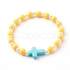 Opaque Acrylic Stretch Beaded Bracelets for Kids X-BJEW-JB06230-5