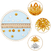 60Pcs 10 Style 3D Brass Bead Caps KK-FH0006-47-4