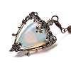 Mixed Gemstone Triangle Dowsing Pendulum Pendants G-G022-01R-4