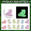 24pcs 6 Styles Luminous Resin 3D Unicorn Figurines DJEW-SZ0001-15-2