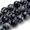 Natural Snowflake Obsidian Beads Strands G-S259-20-8mm-1