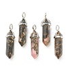 Natural Rhodonite Pointed Pendants G-M378-01P-A40-1