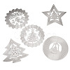 5Pcs 5 Styles Christmas 201 Stainless Steel Laser Cut Connector Charms STAS-TA0005-78-2