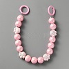 Rainbow Plated Opaque Acrylic Round & Paw Print Bead Chain Bag Straps PURS-WH0001-50D-1