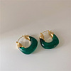 Retro Alloy Resin U-Shaped Hoop Earrings FS-WG1DDE7-05-1