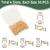 200Pcs 4 Styles Brass Split Rings FIND-UN0016-24-3