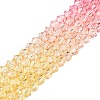Gradient Color Baking Paint Glass Bead Strands X1-DGLA-A039-T6mm-A02-4