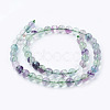 Natural Fluorite Beads Strands G-E112-8mm-19-2