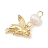 Natural Cultured Freshwater Pearl & Brass Pendants KK-U062-17G-2