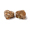Transparent Resin Natural Imperial Jasper Dyed Chips Pendants G-E185-12G-04-3