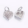 Long-Lasting Plated Brass Micro Pave Cubic Zirconia Charms X-ZIRC-F069-41P-2