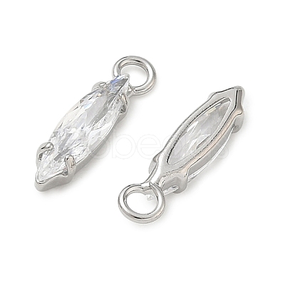 Brass Pave Clear Cubic Zirconia Charms CU-CBAD360-09P-01-1