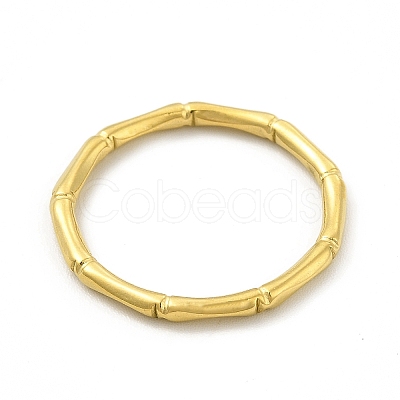 PVD Vacuum Plating 304 Stainless Steel Bamboo Finger Ring for Men Women RJEW-A013-01G-1