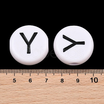 Opaque White Acrylic European Beads AC-CBA3BDD-01Y-1