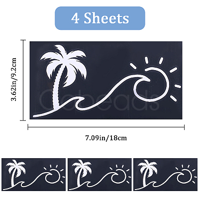 Beach Theme PVC Cartoon Self Adhesive Car Stickers FIND-WH0152-165B-1