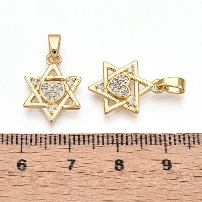 Brass Micro Pave Cubic Zirconia Pendants KK-T070-60G-1