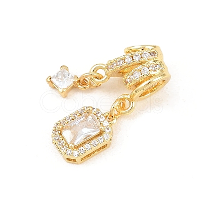 Brass Micro Pave Cubic Zirconia Pendants KK-Z151-17G-1