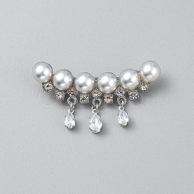 Tassel Flower Alloy Crystal Rhinestone Brooch JEWB-WH0021-67P-1