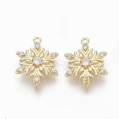 Brass Micro Pave Clear Cubic Zirconia Links ZIRC-Q021-042G-NF-1