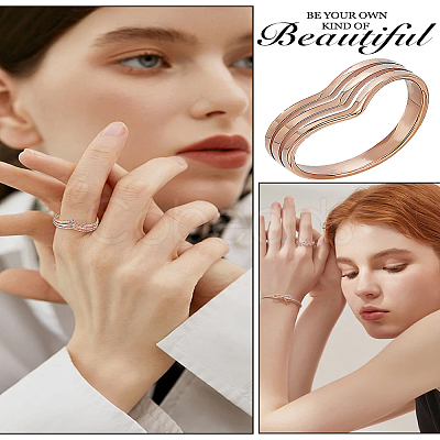 1Pc Stainless Steel Three Arrow Heart Hollow Finger Rings for Women RJEW-LP0001-33-1