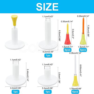 12Pcs Two-tone Plastic Golf Double Tees AJEW-CA0001-62-1