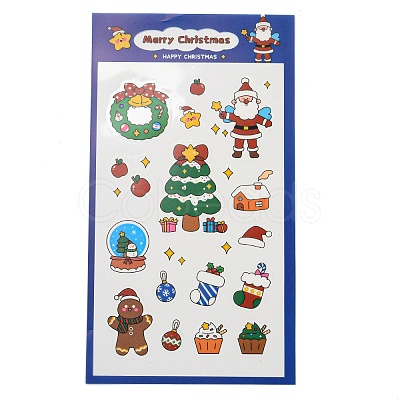 Christmas Theme PET Plastic Stickers AJEW-Q151-01A-1