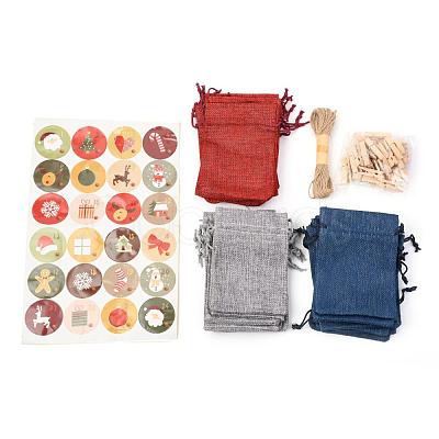 24 Days Burlap Hanging Advent Calendars DIY-B015-01-1