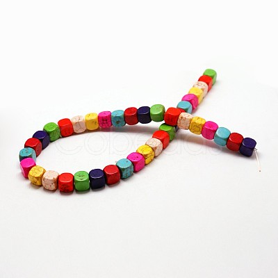 Cube Synthetic Turquoise Beads X-TURQ-I010-21-1