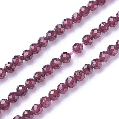 Natural Garnet Beads Strands X-G-F619-17A-4mm-1