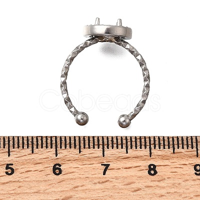 Round 304 Stainless Steel Adjustable Cuff Ring Components STAS-H237-02E-P-1